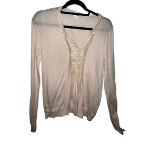 J. Crew Beige Cardigan with Sequin Accents